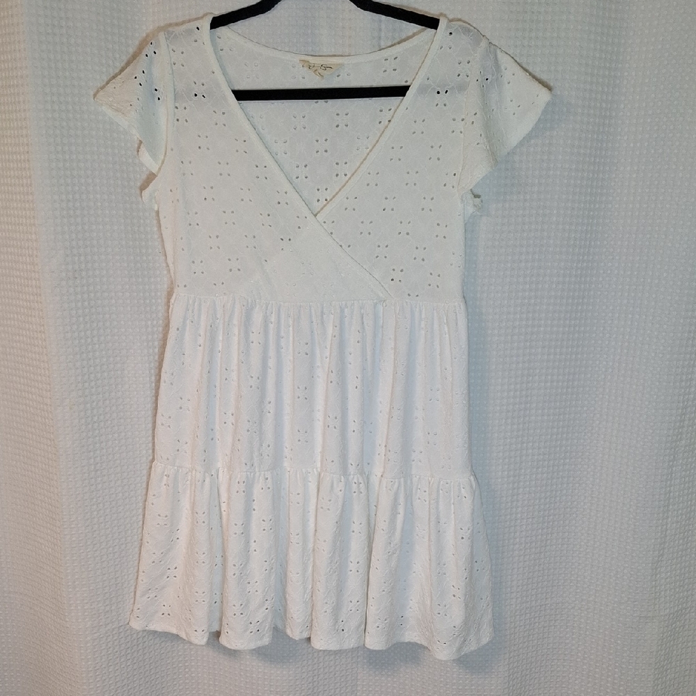 Jessica Simpson size L White Eyelet Dress or Tunic